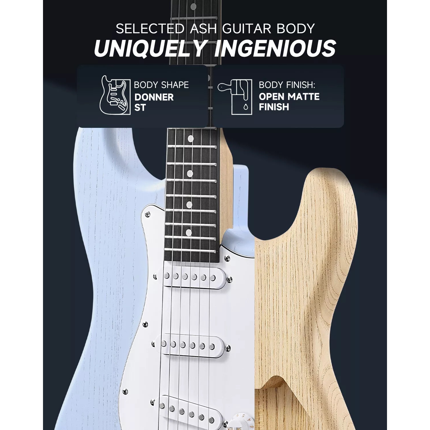 Donner DST-80 ST Elektro GitarSurf Green)
